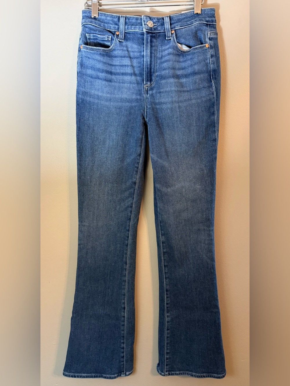 Paige High Rise Laurel Canyon Bootcut Jean Medium Wash Zane Size 27 - Picture 3 of 16